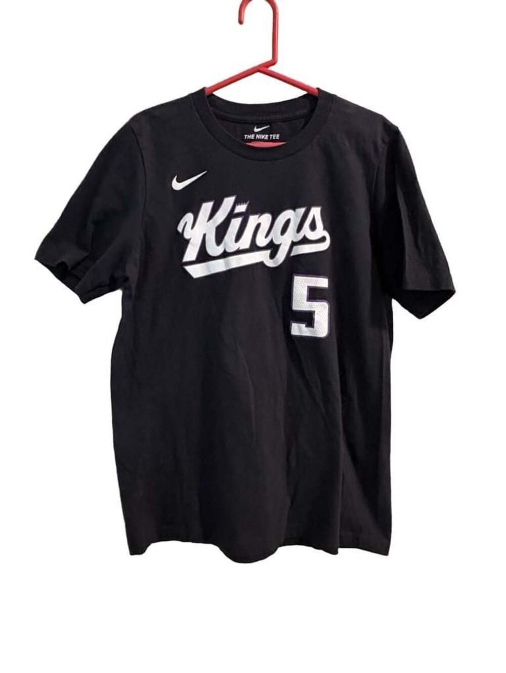 Nike Sacramento Kings De'Aaron Fox #5 Youth T-Shirt Size L 14/16 Black youth